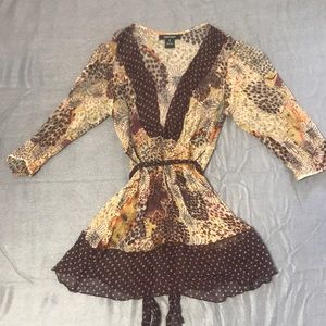 Karen Kane Sheer Silk Baby Doll Blouse S